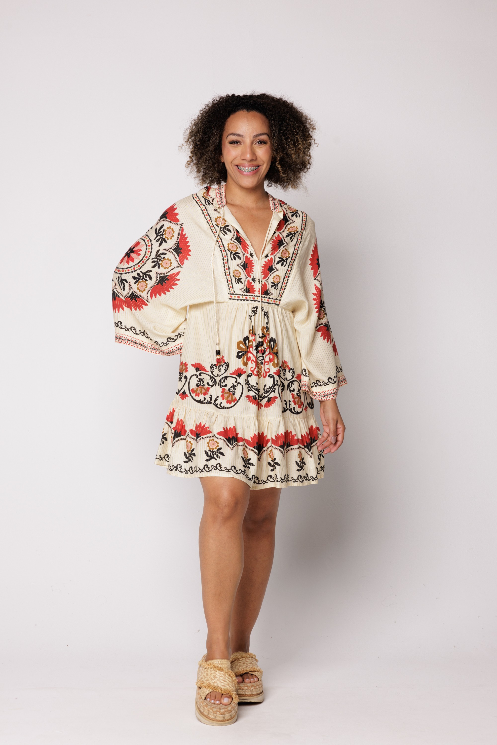 Vestido Curto Mandala de Caju Informal Inn