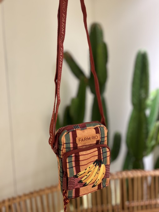 Bolsa Da Gema Farm Sofia Xadrez Laranja