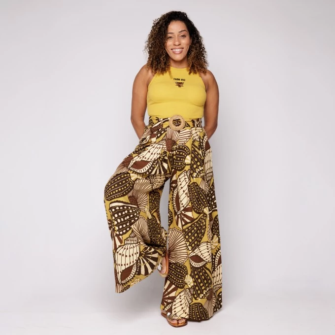 Calça Pantalona Mistura de Caju