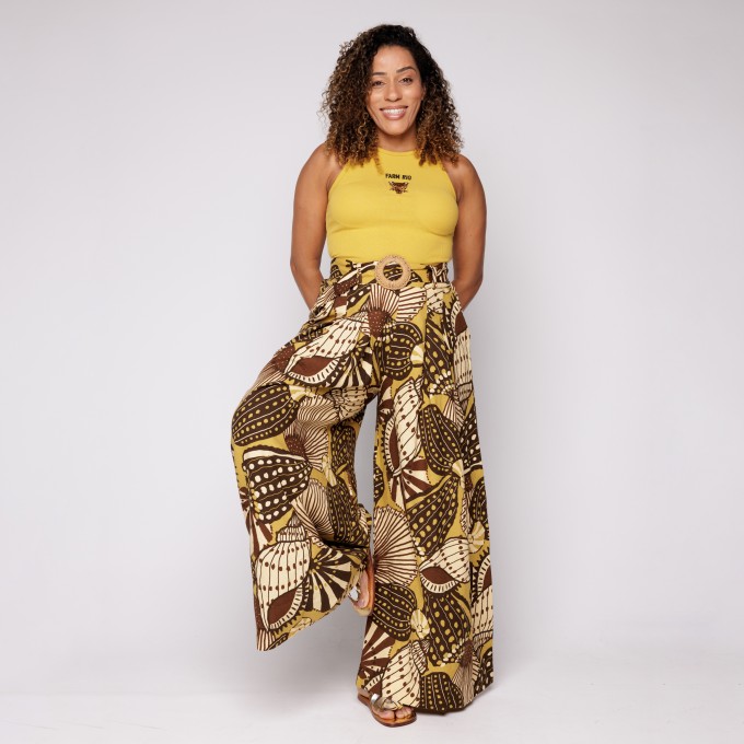 Calça Pantalona Mistura de Caju
