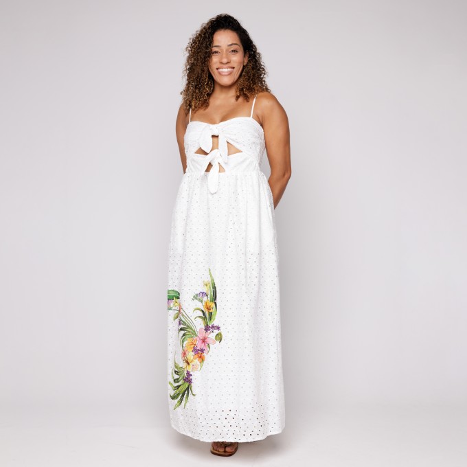 Vestido Laise Passaro Em Flor
