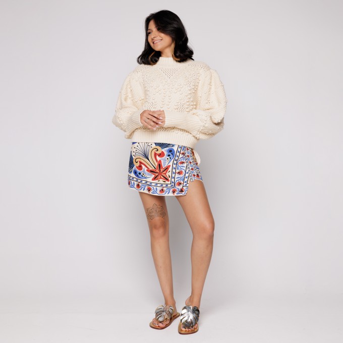 Pull Tricot Artesanal Borboleta