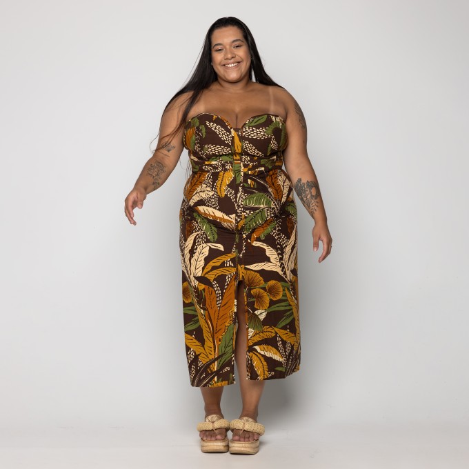 Vestido Midi Floresta Sketch