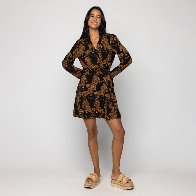 Vestido Curto Tigres