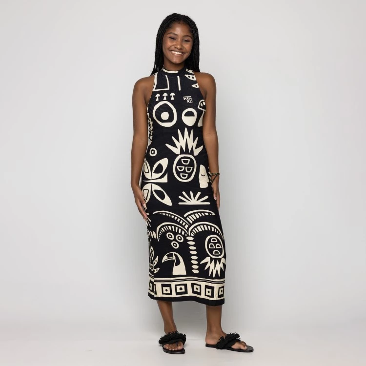 Vestido Midi Lenço Tropicano