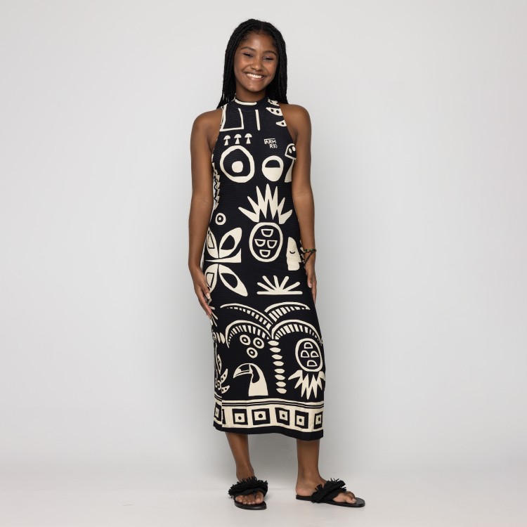 Vestido Midi Lenço Tropicano