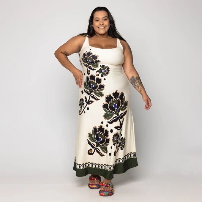Vestido Languido Floral Arabesque