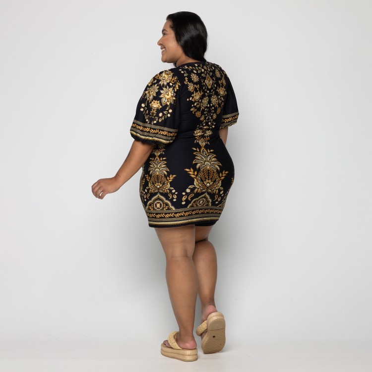 Vestido tshirt Mg Floral Abacaxi