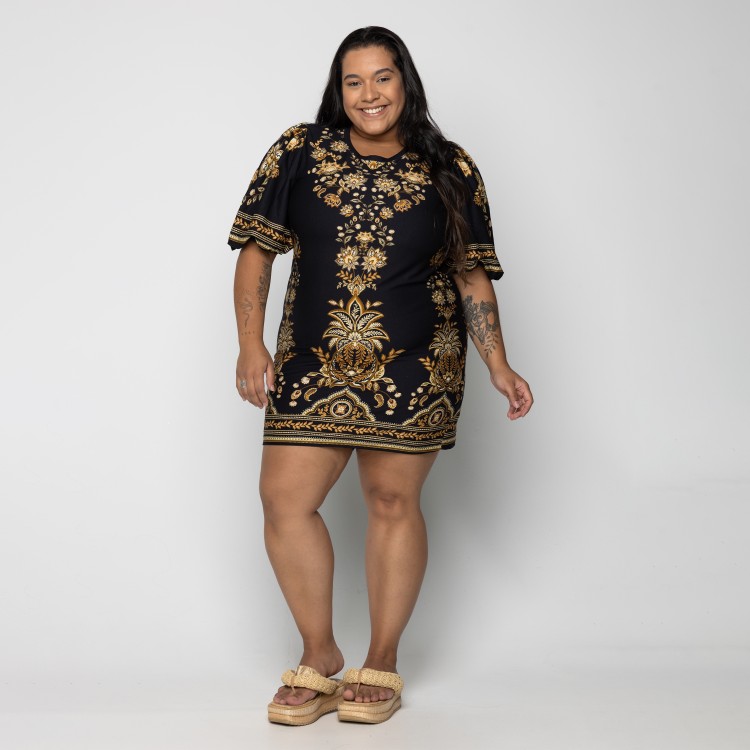 Vestido tshirt Mg Floral Abacaxi