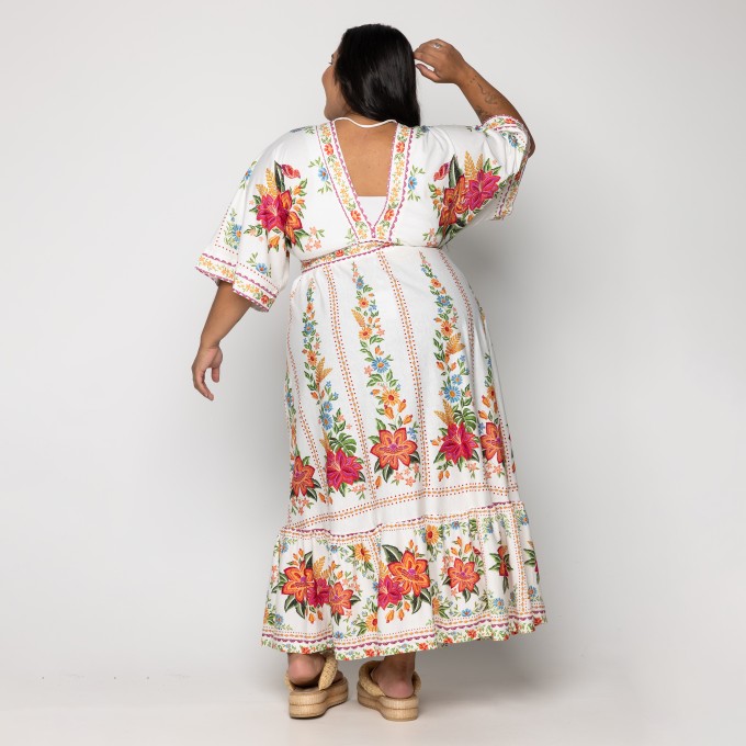Vestido Midi Delicadeza Em Flor