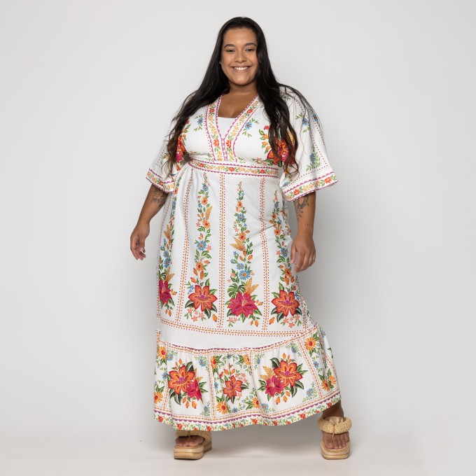 Vestido Midi Delicadeza Em Flor