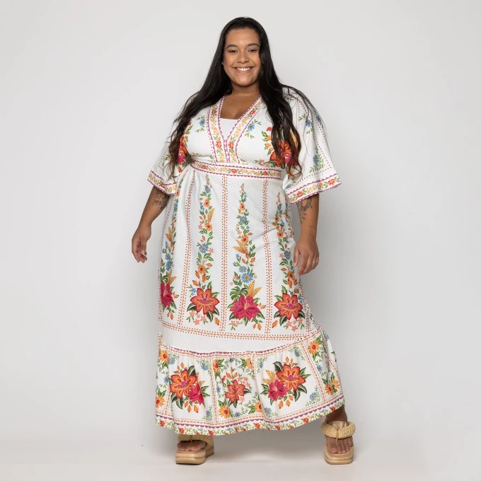 Vestido Midi Delicadeza Em Flor