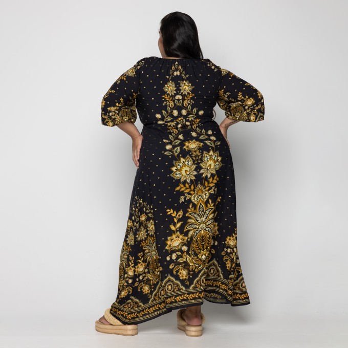 Vestido Longo Flora Abacaxi