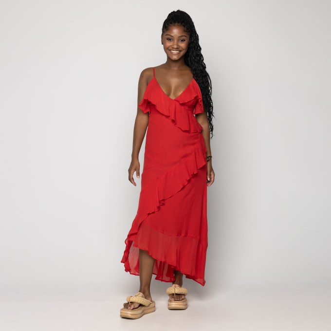 Vestido Babados Alcinhas