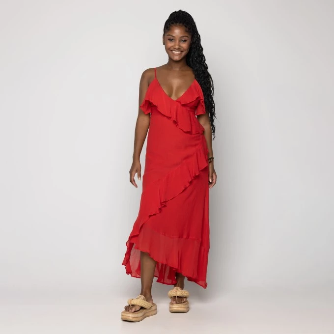 Vestido Babados Alcinhas