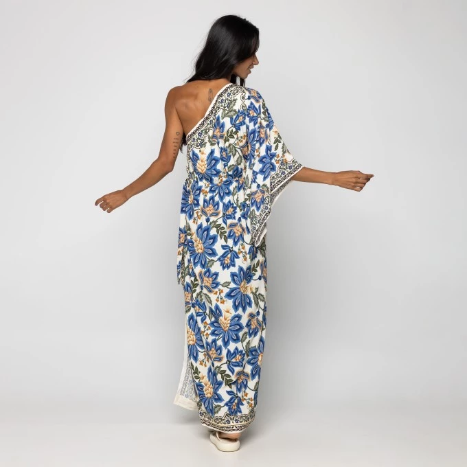 Vestido Ombro só Jardim  Chintz