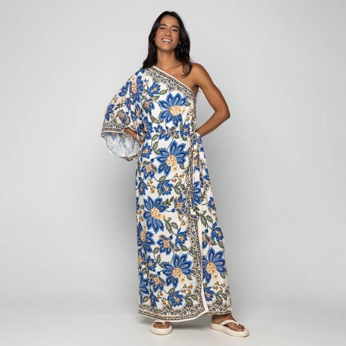 Vestido Ombro só Jardim  Chintz