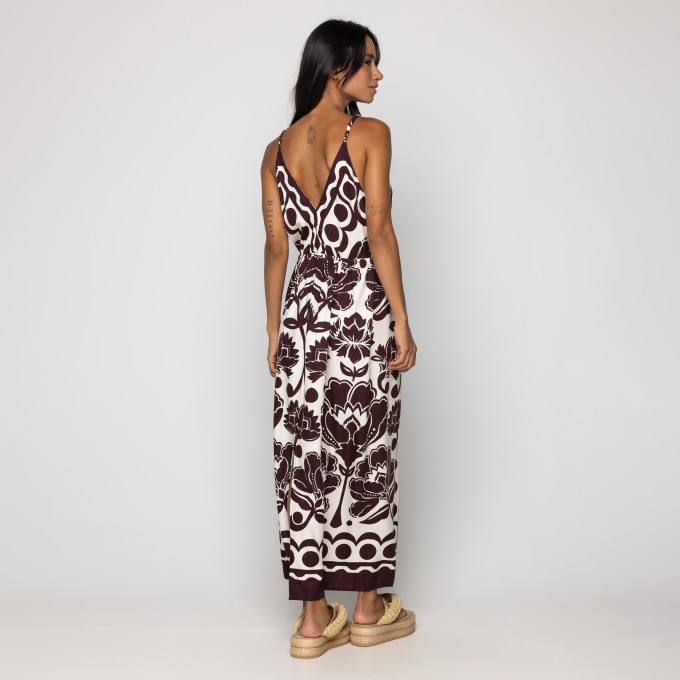 Vestido Cropped Floral Arabesque