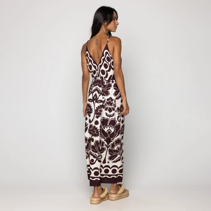 Vestido Cropped Floral Arabesque