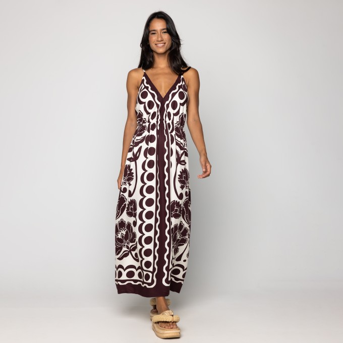 Vestido Cropped Floral Arabesque