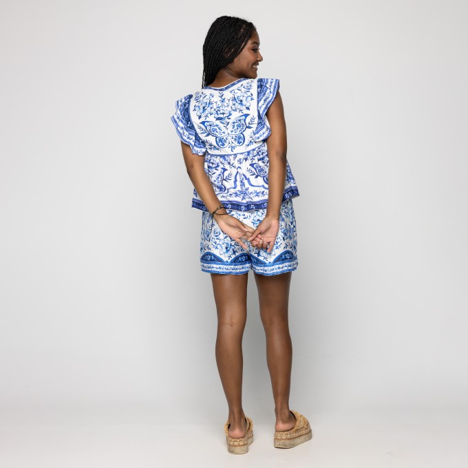 Short Saia Jardim de Porcelana