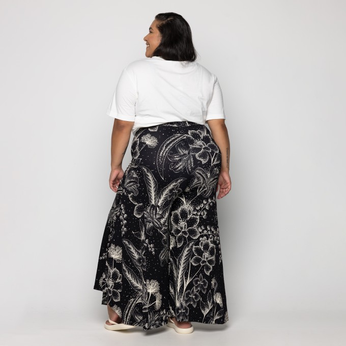 Calça Pantalona céu de Flor