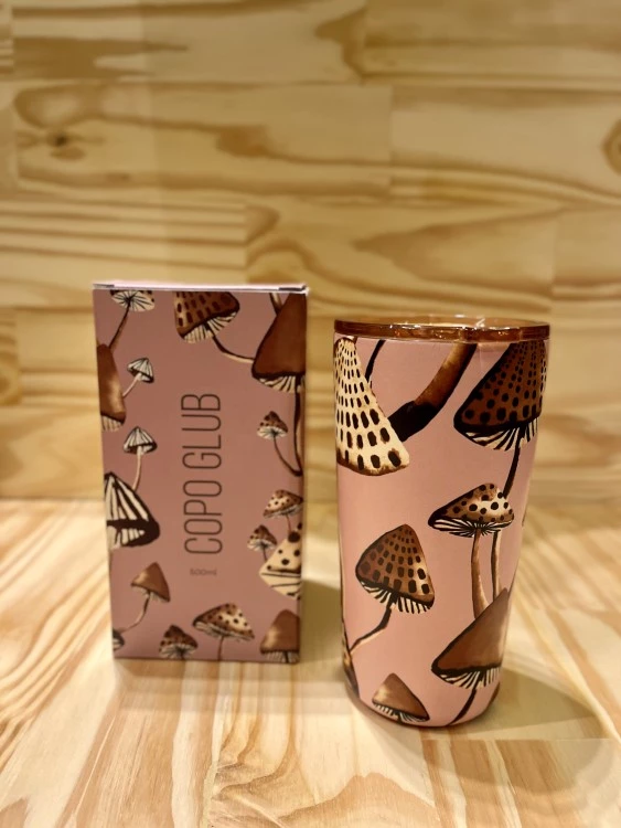 Copo Farm Glub 500ml Cogumelos