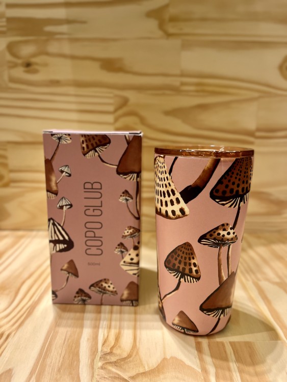 Copo Farm Glub 500ml Cogumelos