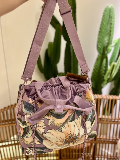 Totebag Farm Carioca Romance em Flor Roxo