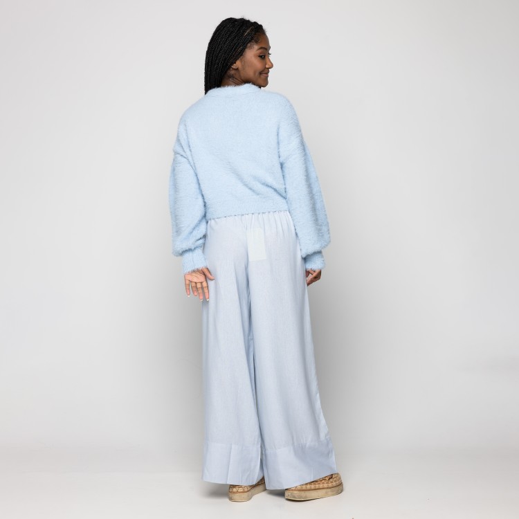 Cardigan Curto Pelinho Azul San Blass