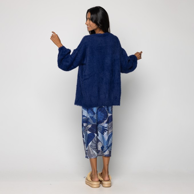 Cardigan Tricot Pelinho Azul Recife
