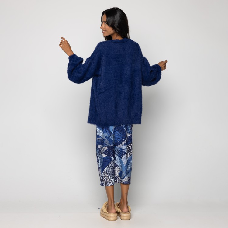 Cardigan Tricot Pelinho Azul Recife