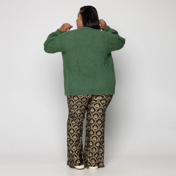 Cardigan Tricot Pelinho Verde