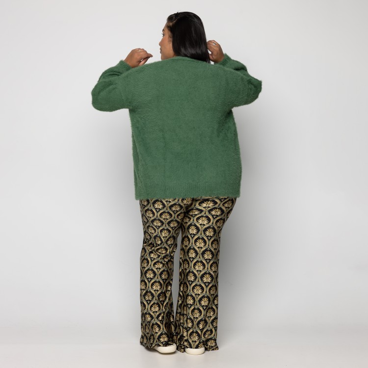 Cardigan Tricot Pelinho Verde