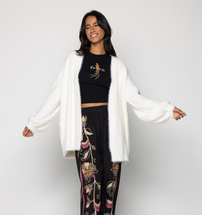 Cardigan Tricot Pelinho off whithe