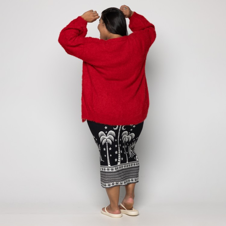 Cardigan Tricot Pelinho Vermelho
