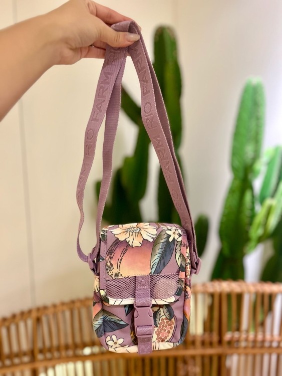 Bolsa Farm Fervo Romance Em Flor Roxa