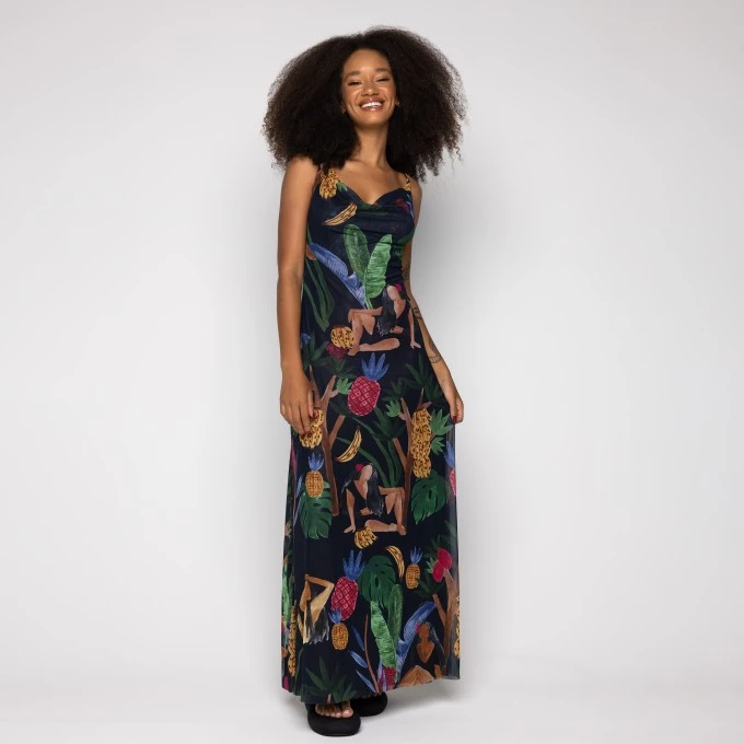 Vestido Degage Tule Encanto Solar