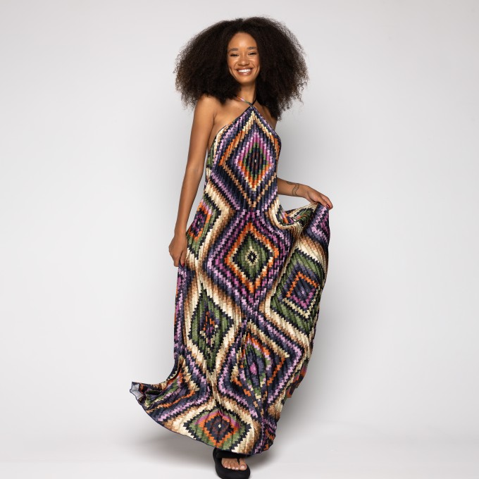 Vestido Plissado Pretti