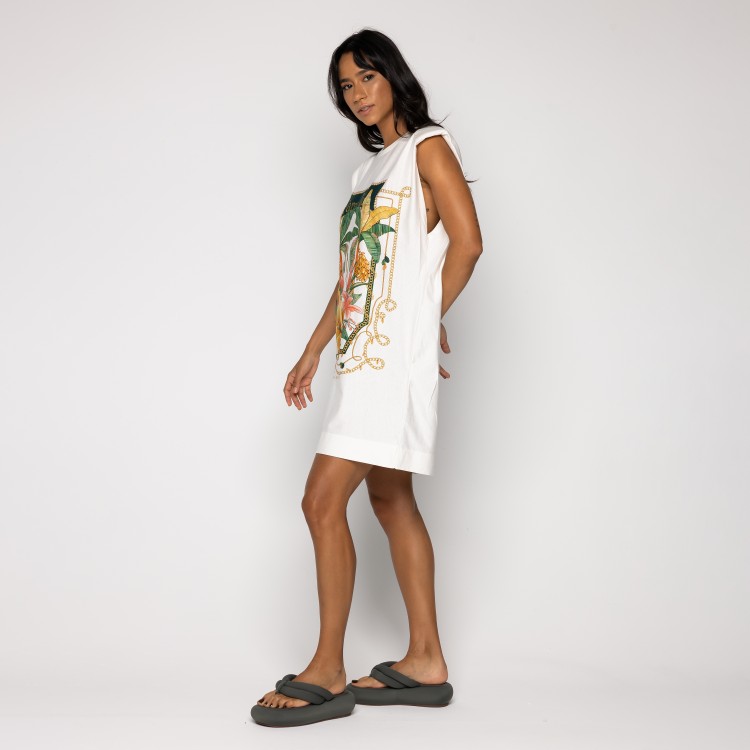 Vestido Curto Ombreira Riqueza Tropical