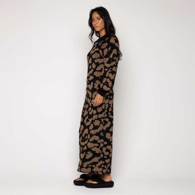 Vestido Tricot Jacguard Bela Onça