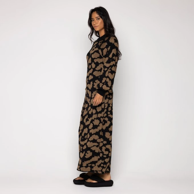 Vestido Tricot Jacguard Bela Onça
