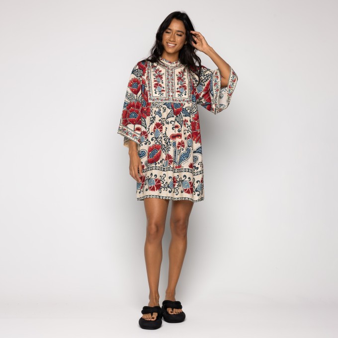 Vestido Curto Manga Francisca