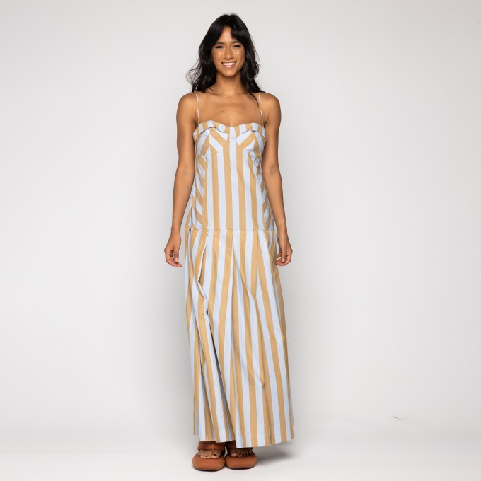 Vestido Listra Bicolor