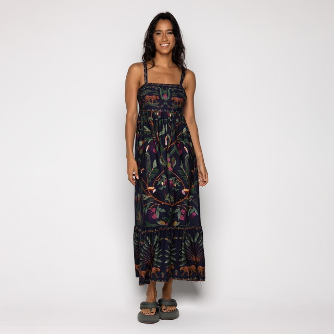Vestido Midi Floresta Doce