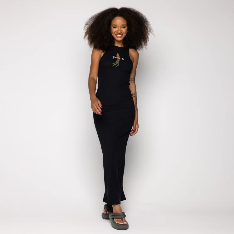 Vestido Cropped Rib Preto