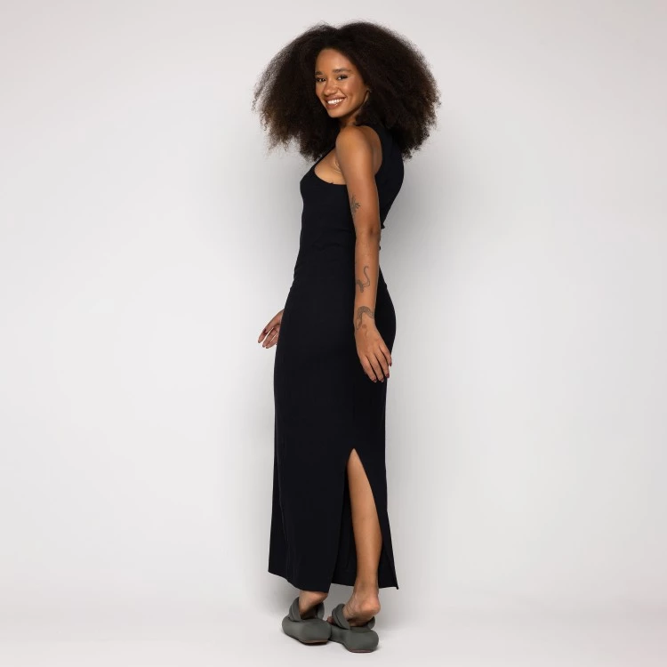 Vestido Cropped Rib Preto
