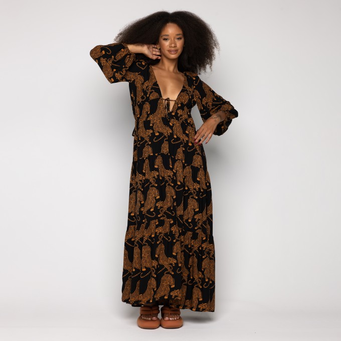 Vestido Longo Tigres