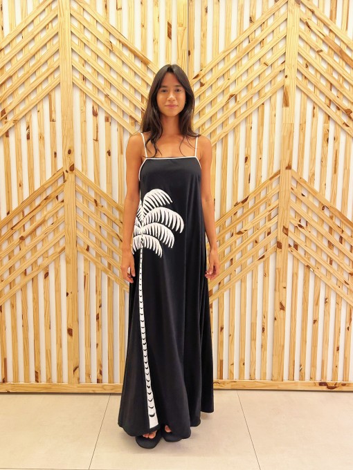 Vestido Cropped Bordado Coqueiro