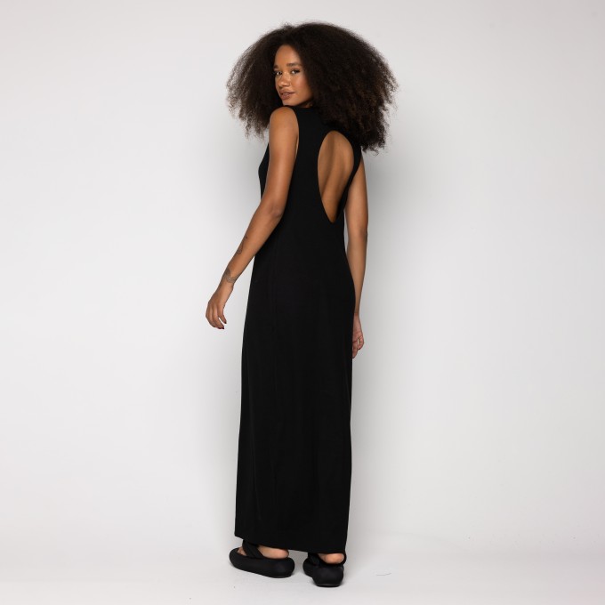 Vestido Rib Decote Costas